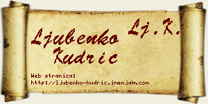 Ljubenko Kudrić vizit kartica